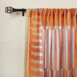 1pc Sheer Ophelia Printed Burnout Window Curtain Panel Orange - Opalhouse™ Designed With Jungalow™ -Jungalow Store GUEST 154e0bfa b339 41f9 9f40 0461976c9081