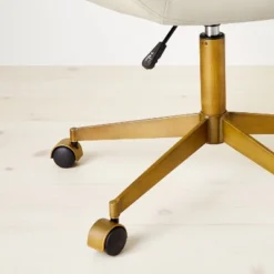 Mahonia Faux Leather Office Chair Cream/Aged Brass - Opalhouse™ Designed With Jungalow™ -Jungalow Store GUEST 54b73936 5a21 4274 b154 b09db58cca94