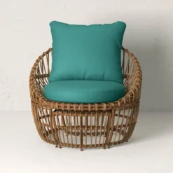 Topanga Club Chair With Ottoman - Blue/Brown - Opalhouse™ Designed With Jungalow™ -Jungalow Store GUEST 57174ce6 b0ee 4e8d 9b5e 59abdb5c543f