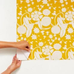 Idris Flower Wallpaper Pharaoh Gold - Opalhouse™ Designed With Jungalow™ -Jungalow Store GUEST afa3c2c7 d4a3 4da6 989a 5ea8e7d3bc25