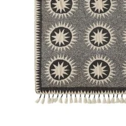 50"x60" Soleil Throw Blanket Black/Cream - Jungalow By Justina Blakeney