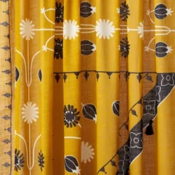 2pk Light Filtering Doorway Embroidery Window Curtain Panels Gold - Opalhouse™ Designed With Jungalow™ -Jungalow Store GUEST b974e2ad 1d91 4b57 9717 c8ae19cff47e