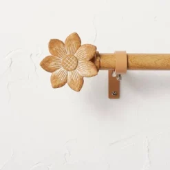 Flower Faux Wood Curtain Rod Natural Wood - Opalhouse™ Designed With Jungalow™ -Jungalow Store GUEST c5b5a613 8f9b 4e84 9eff 5ca6e3369a7b