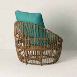 Topanga Club Chair With Ottoman - Blue/Brown - Opalhouse™ Designed With Jungalow™ -Jungalow Store GUEST db6f5d67 275a 4bfa 9fae 3ff68f41b8d1