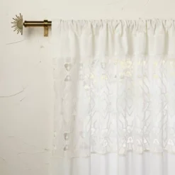 1pc Sheer Banded Geo Macrame Window Curtain Panel White - Opalhouse™ Designed With Jungalow™ -Jungalow Store GUEST e45ca8b5 c8fb 4bcd 9418 e1344d66992c