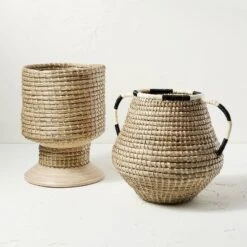 Seasgrass And Bamboo Woven Pedestal Vase - Opalhouse™ Designed With Jungalow™ -Jungalow Store GUEST f40310db 34b9 40f3 aeb2 f7887abcfcc9