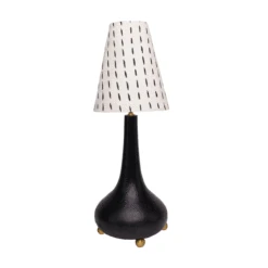Jungalow Eytan Table Lamp Base In Black By Like A Lion™ -Jungalow Store JUNGALOW LAMPS EYTAN BLACK ALL SHADES SQUARE