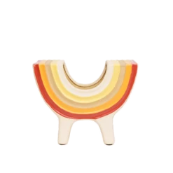 Rainbow Bowl In Neutral By Jungalow® -Jungalow Store JUNGALOW RAINBOW PLANTER GREEN 01