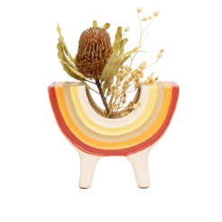 Rainbow Bowl In Neutral By Jungalow® -Jungalow Store JUNGALOW RAINBOW PLANTER GREEN 03