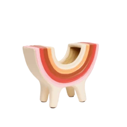 Rainbow Bowl In Pink By Jungalow® -Jungalow Store JUNGALOW RAINBOW PLANTER PINK 01