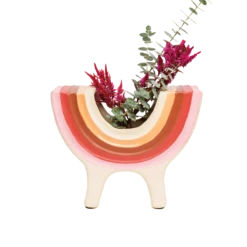 Rainbow Bowl In Pink By Jungalow® -Jungalow Store JUNGALOW RAINBOW PLANTER PINK 03