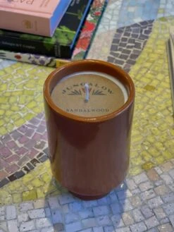 Jungalow Kaya Ceramic Candle - Burnt Orange/Sandalwood -Jungalow Store PhotoJun222023 34803PM