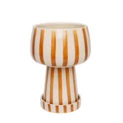 Jungalow Kaya 3-Piece Ceramic Planter By Justina Blakeney™ -Jungalow Store amberstripedkayaplanter