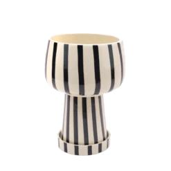 Jungalow Kaya 3-Piece Ceramic Planter By Justina Blakeney™ -Jungalow Store blackstripekaya