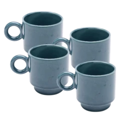 Jungalow Kaya Ceramic Mug Set, Blue By Justina Blakeney™