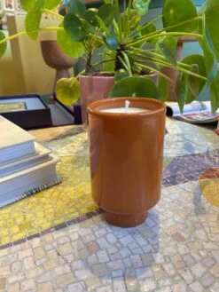 Jungalow Kaya Ceramic Candle - Burnt Orange/Sandalwood -Jungalow Store burntorangecandle