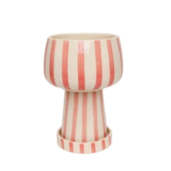 Jungalow Kaya 3-Piece Ceramic Planter By Justina Blakeney™ -Jungalow Store coralstripedkayaplanter