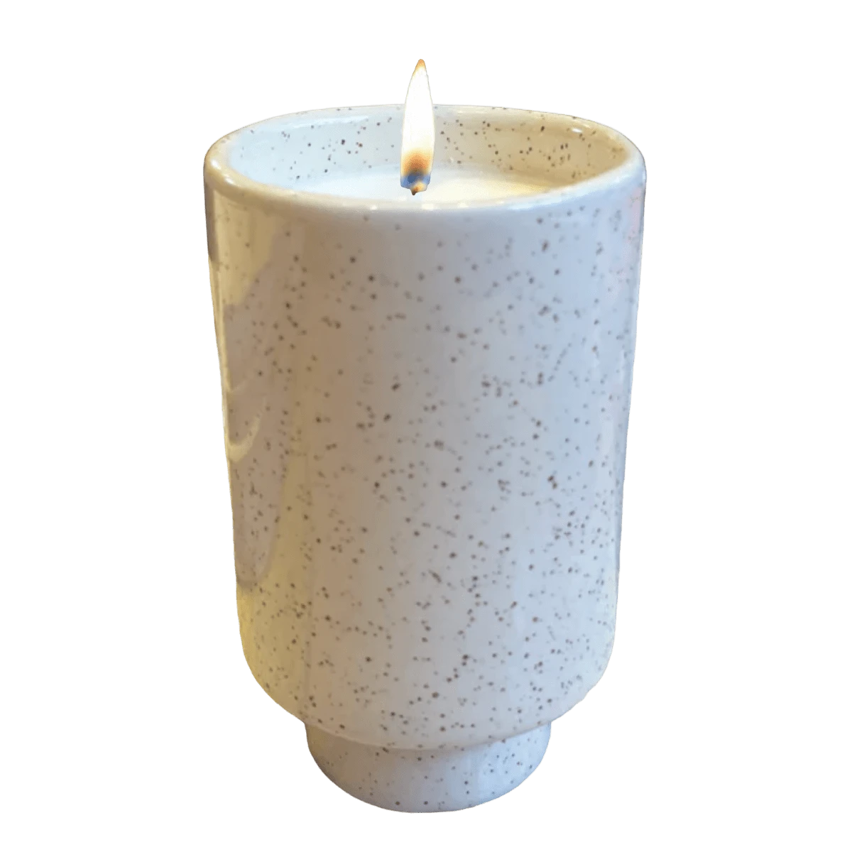 Jungalow Kaya Ceramic Candle - Speckled Cream/Coconut Musk 1 Jungalow Kaya Ceramic Candle - Speckled Cream/Coconut Musk