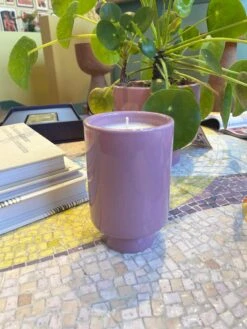 Jungalow Kaya Ceramic Candle - Lavender/Sugar Plum -Jungalow Store lavendercandle