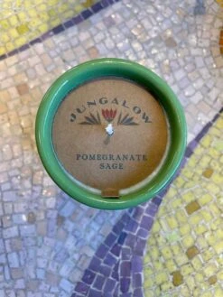 Jungalow Kaya Ceramic Candle - Matcha Green/Pomegranate Sage -Jungalow Store matchacandlelabel