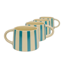Jungalow Tierra Striped Mug Set In Teal 6 Jungalow Tierra Striped Mug Set In Teal -Jungalow Store mugs3