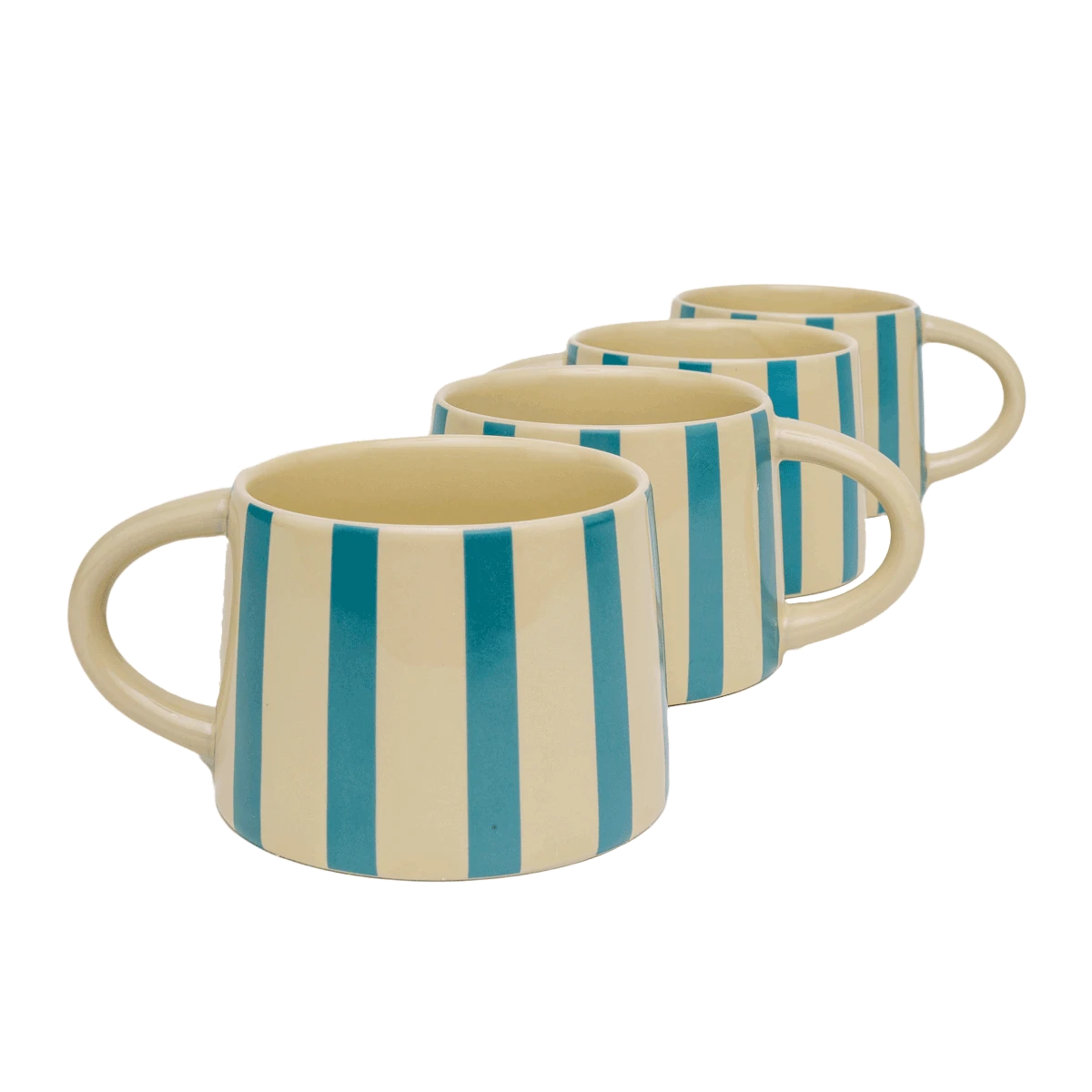 Jungalow Tierra Striped Mug Set In Teal 3 Jungalow Tierra Striped Mug Set In Teal - Image 3
