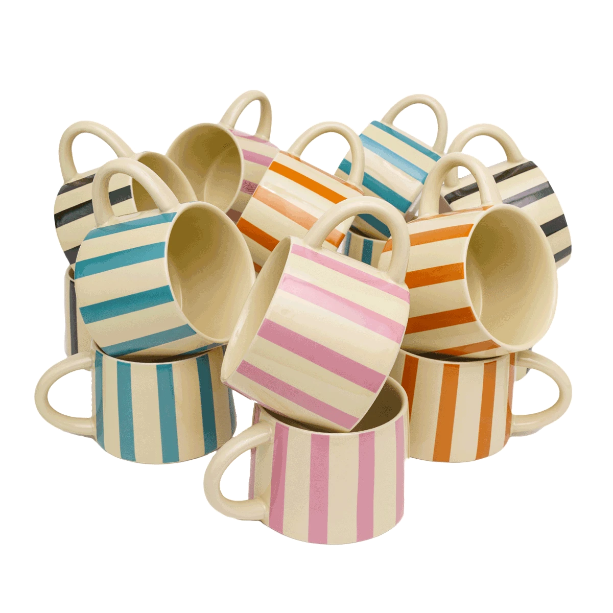 Jungalow Tierra Striped Mug Set In Teal 4 Jungalow Tierra Striped Mug Set In Teal - Image 4