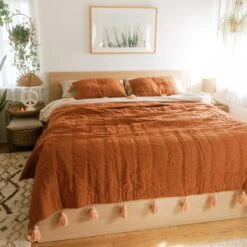 Jungalow Sol Natural Dyed Quilt In Rust By Like A Lion™ -Jungalow Store rust 48ae6d2d 8336 43c7 95eb 967a5888f558