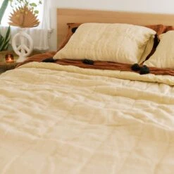 Jungalow Sol Natural Dyed Quilt In Sand By Like A Lion™ -Jungalow Store sand2 3f423f0f 19f2 46e0 8d5e c24ca9a06323