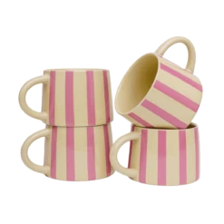Jungalow Tierra Striped Mug Set In Lavender